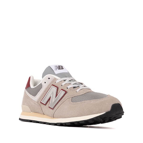 alternate view New Balance 574 Athletic Shoe - Big Kid - Arid Stone / BurgundyALT5