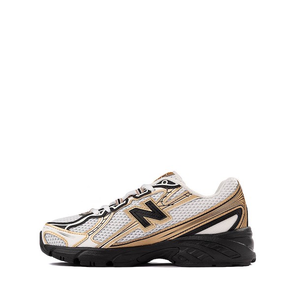 alternate view New Balance 740 Athletic Shoe - Big Kid - Sea Salt / Black / Gold MetallicALT1
