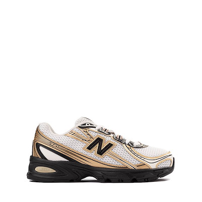 Main view of New Balance 740 Athletic Shoe - Big Kid - Sea Salt / Black / Gold Metallic