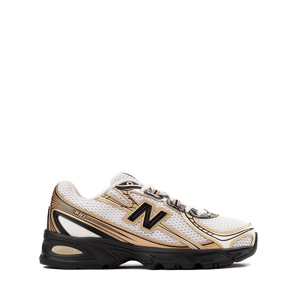 New Balance 740 Athletic Shoe - Big Kid - Sea Salt / Black / Gold Metallic