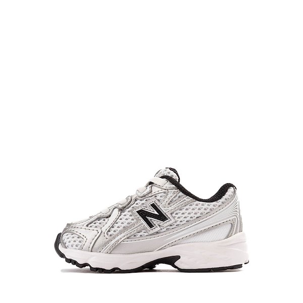 alternate view New Balance 480 Athletic Shoe - Baby / Toddler - Silver Metallic / BlackALT1