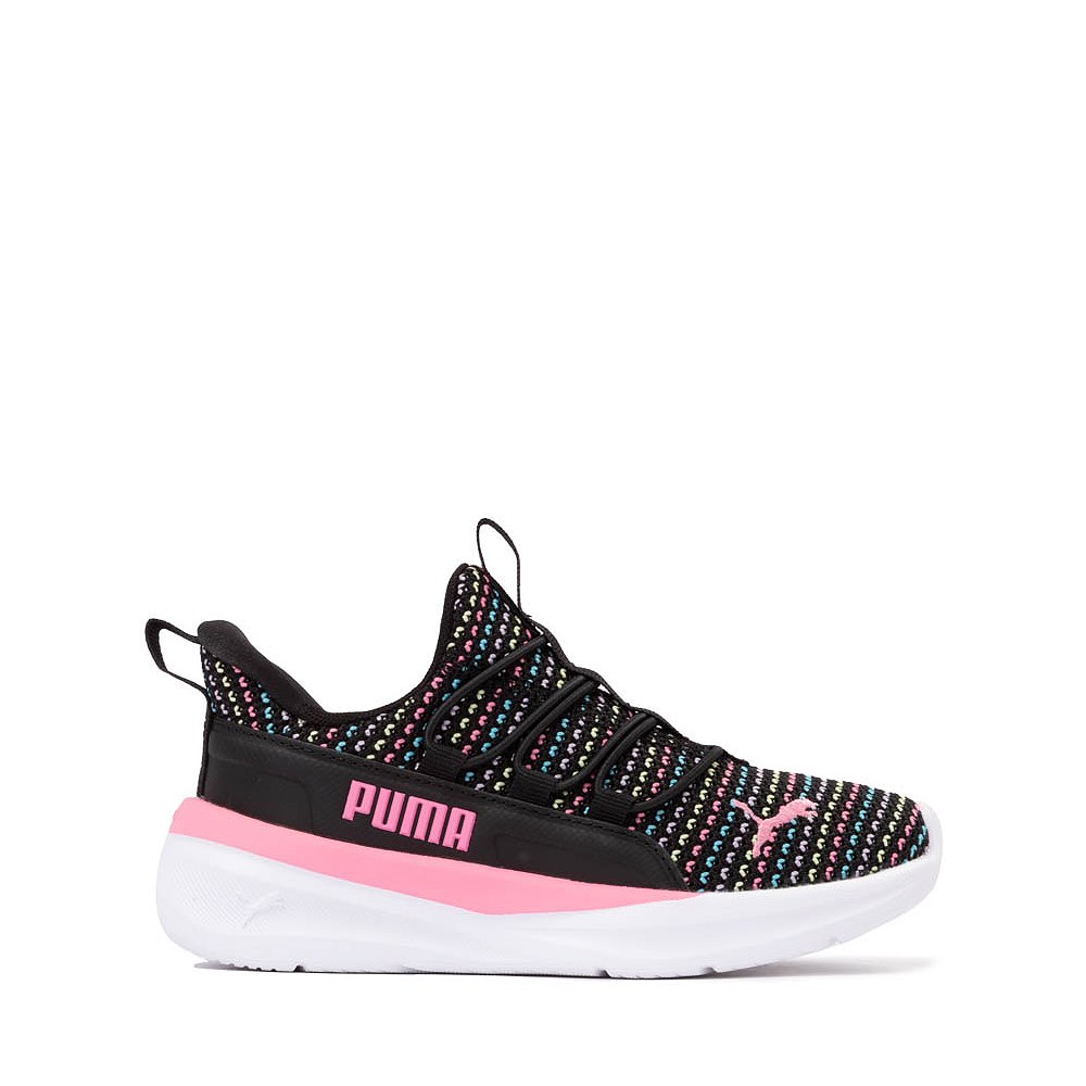 PUMA One4All 2.0 Multi Knit Slip-On Athletic Shoe - Little Kid - Black / Fast Pink