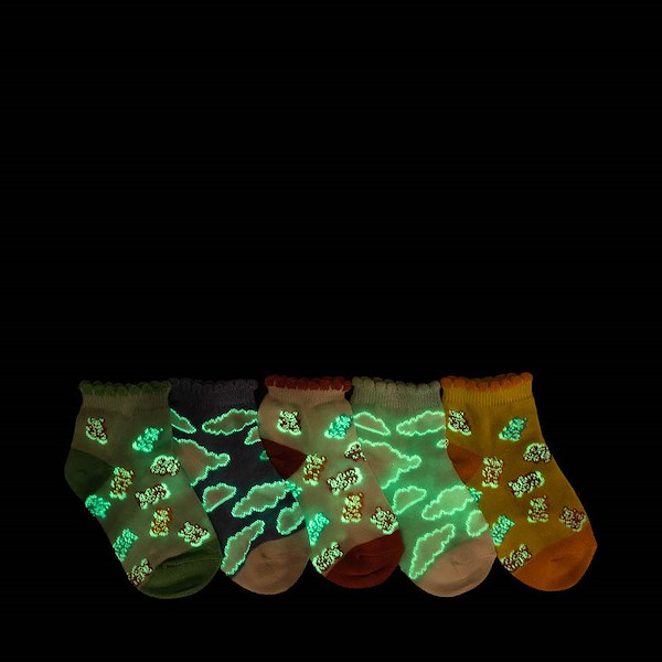 alternate view Candy Bear Glow Ankle Socks 5 Pack - Toddler - MulticolorALT1