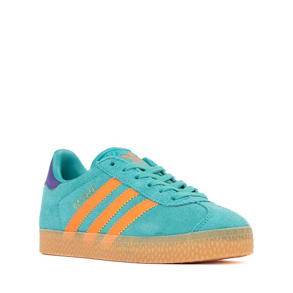 alternate view adidas Gazelle Athletic Shoe - Little Kid - Pure Teal / Impact OrangeALT5