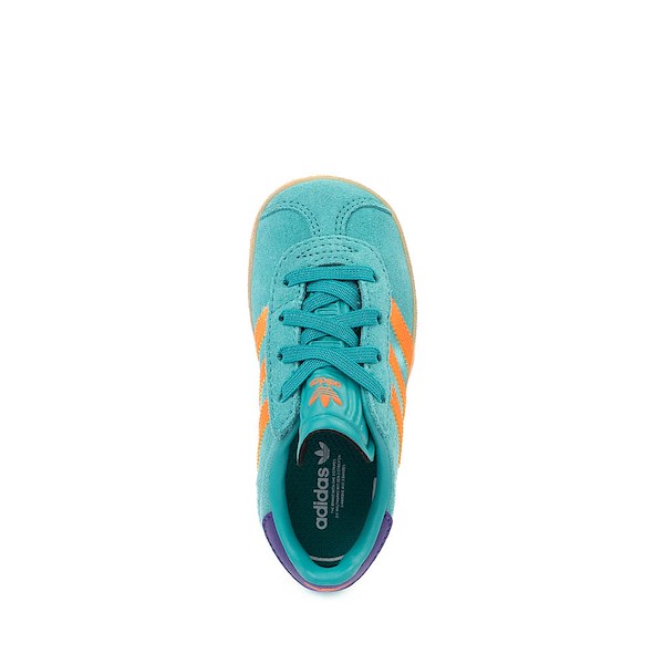 alternate view adidas Gazelle Comfort Closure Athletic Shoe - Baby / Toddler - Pure Teal / Impact OrangeALT2