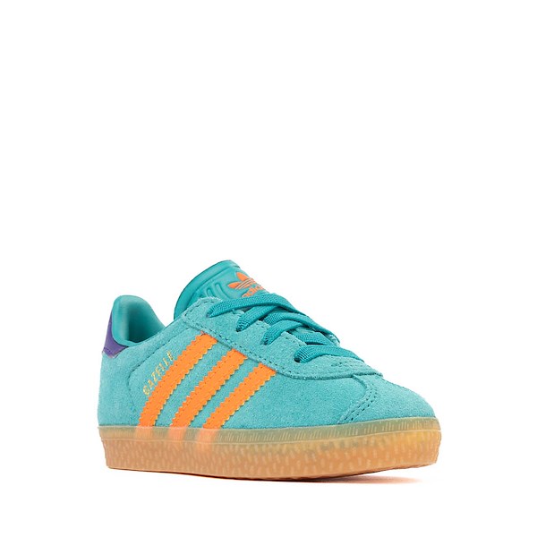 alternate view adidas Gazelle Comfort Closure Athletic Shoe - Baby / Toddler - Pure Teal / Impact OrangeALT5