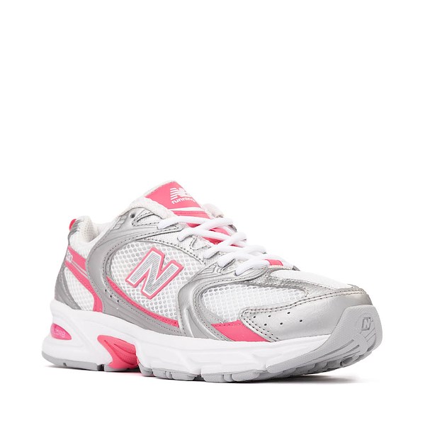 alternate view New Balance 530 Athletic Shoe - White / Silver Metallic / DragonberryALT5