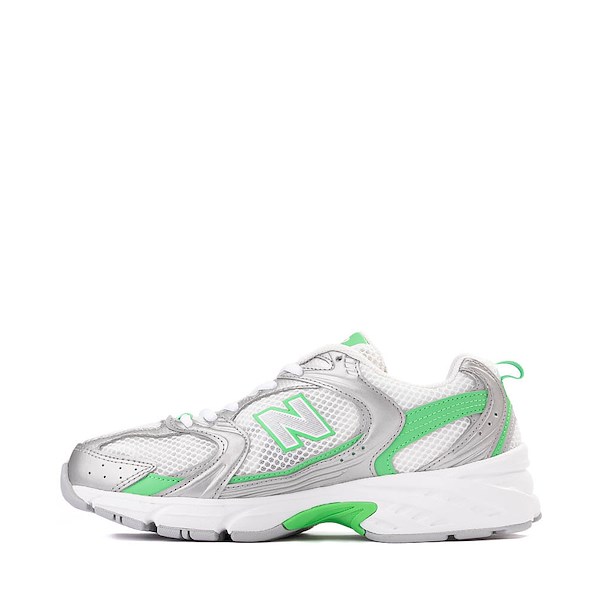 alternate view New Balance 530 Athletic Shoe - White / Silver Metallic / Green AppleALT1