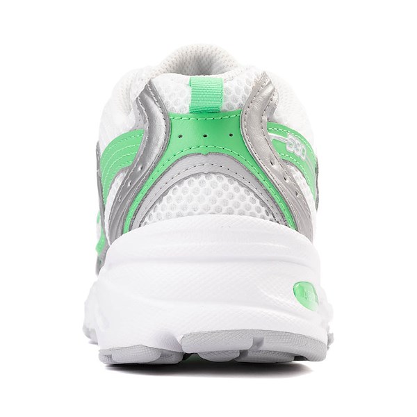 alternate view New Balance 530 Athletic Shoe - White / Silver Metallic / Green AppleALT4