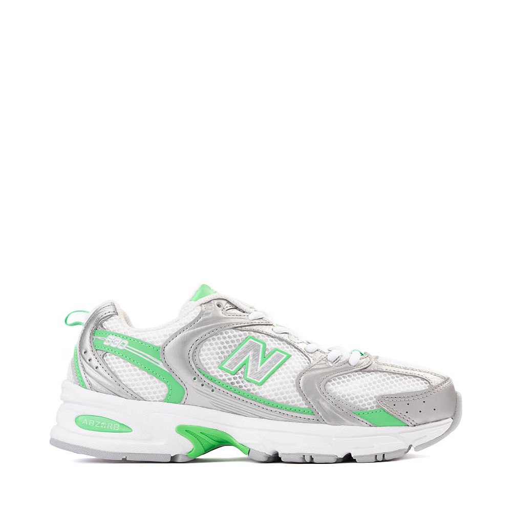 New Balance 530 Athletic Shoe - White / Silver Metallic / Green Apple
