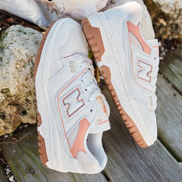 alternate view Womens New Balance 550 Athletic Shoe - Sea Salt / Peach NectarHERO