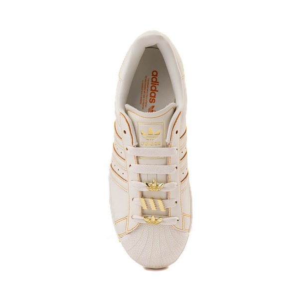 alternate view Womens adidas Superstar II Athletic Shoe - Off White / Off White / Gold MetallicALT2