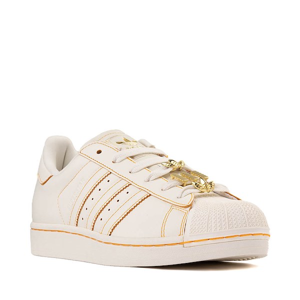alternate view Womens adidas Superstar II Athletic Shoe - Off White / Off White / Gold MetallicALT5