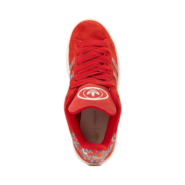 alternate view Womens adidas x Liberty London Campus '00s Athletic Shoe - Semi Lucid Red / Cream White / Gold MetallicALT2