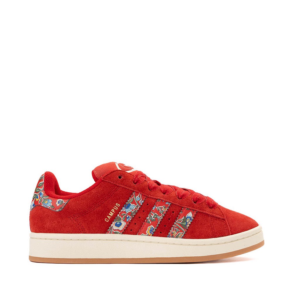 Womens adidas x Liberty London Campus '00s Athletic Shoe - Semi Lucid Red / Cream White / Gold Metallic