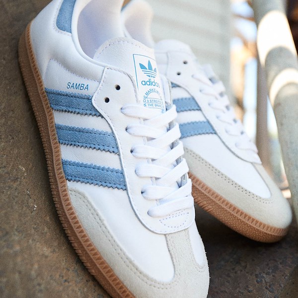 alternate view Womens adidas Samba OG Athletic Shoe - White / Alumina / Ash BlueHERO