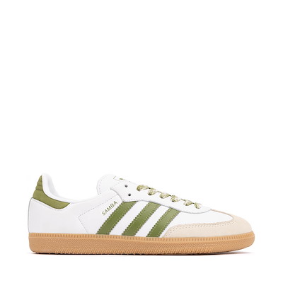 Womens adidas Samba OG Athletic Shoe - White / Tech Olive / Gum