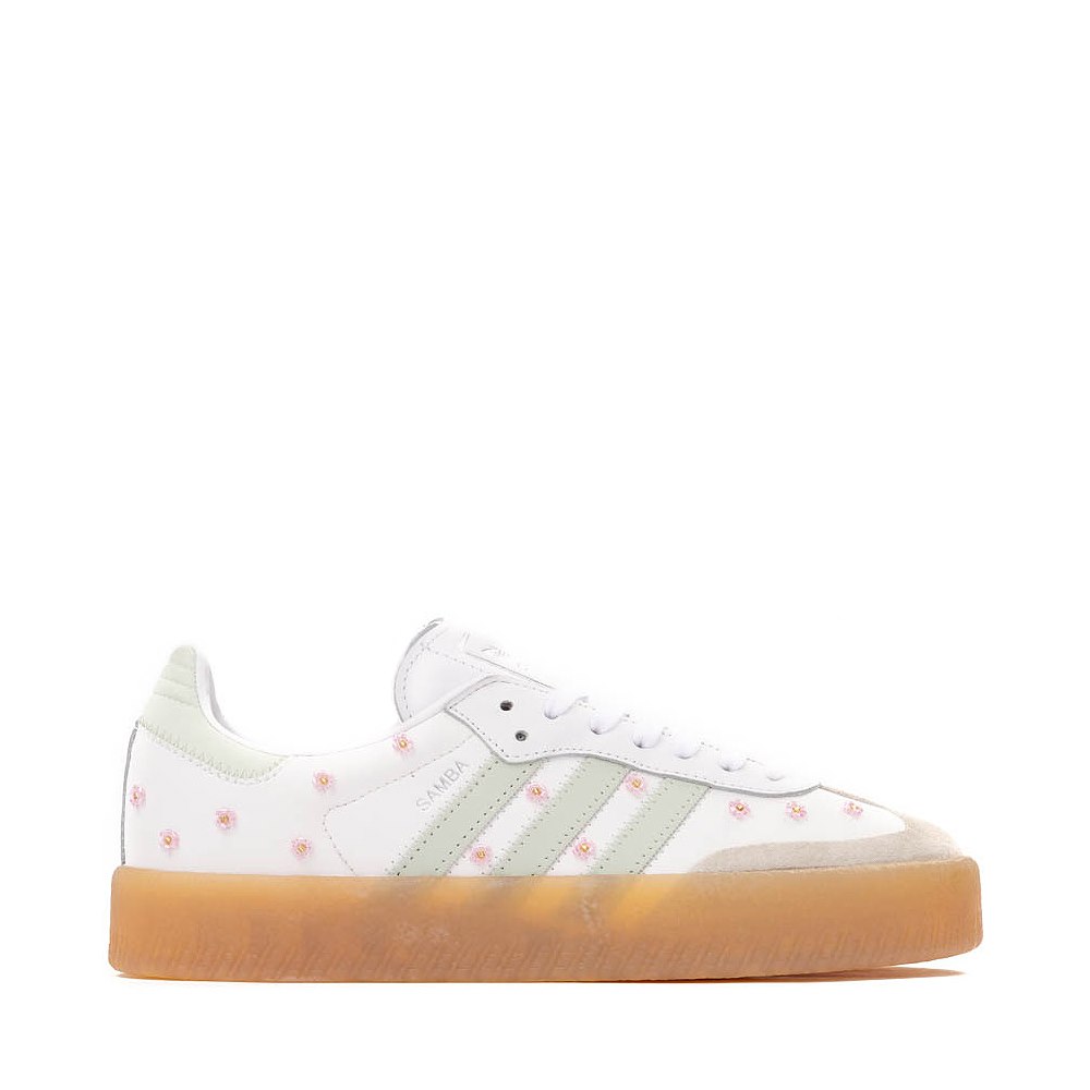 Womens adidas Sambae Athletic Shoe - White / Linen Green / Gum
