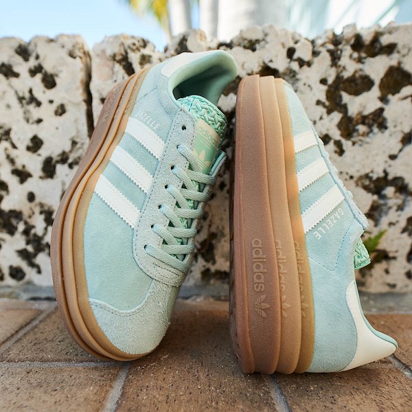Womens adidas Gazelle Bold Athletic Shoe - Ash Green / Off White Gum