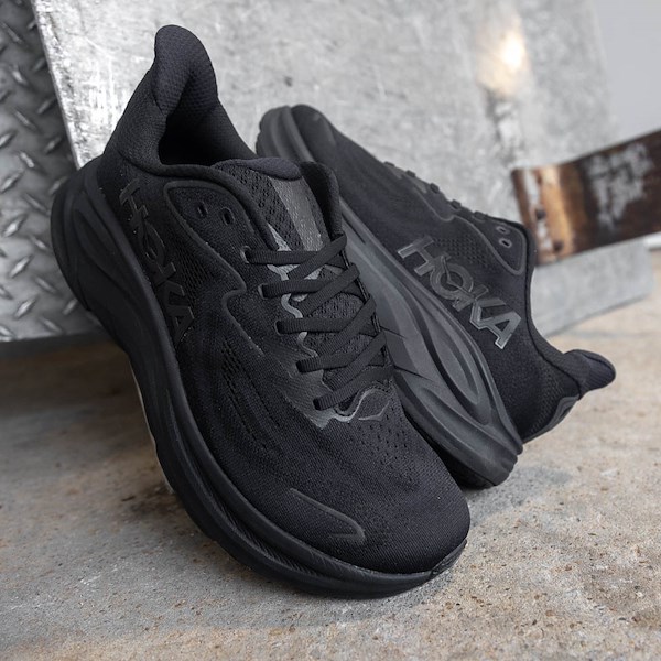 alternate view Mens HOKA Clifton 10 Athletic Shoe - Black / BlackHERO