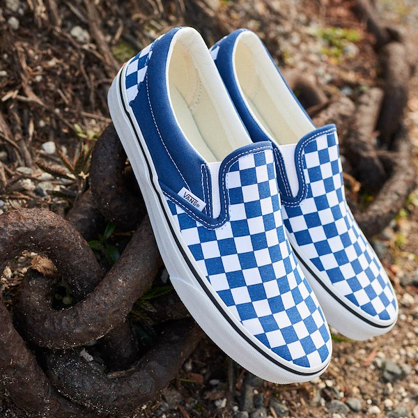 alternate view Vans Slip-On Checkerboard Skate Shoe - True BlueHERO