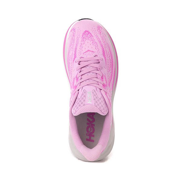 alternate view Womens HOKA Clifton 10 Athletic Shoe - Flower Nectar / Neon FuchsiaALT2