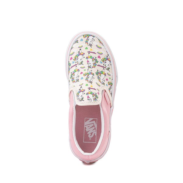alternate view Vans Slip-On Skateicorn Skate Shoe - Little Kid - Marshmallow / PinkALT2