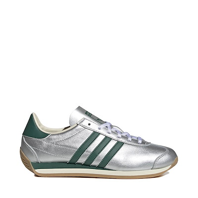 Womens adidas Country OG Athletic Shoe Silver Metallic Collegiate Green Cream White Journeys