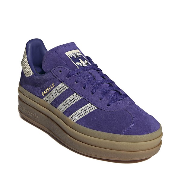 alternate view Womens adidas Gazelle Bold Athletic Shoe - Collegiate Purple / Wonder White / Gold MetallicALT5