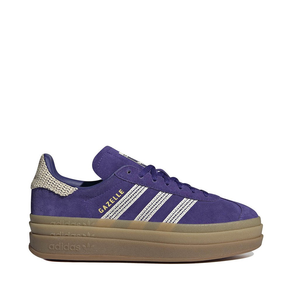 Womens adidas Gazelle Bold Athletic Shoe - Collegiate Purple / Wonder White / Gold Metallic