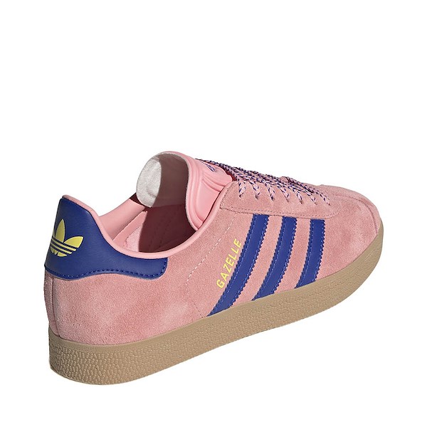 alternate view Womens adidas Gazelle Athletic Shoe - Semi Pink Spark / Lucid Blue / Pure SulfurALT4