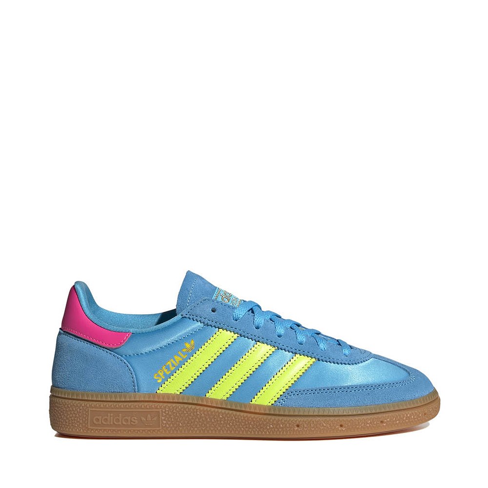 Womens adidas Handball Spezial Athletic Shoe - Sky Rush / Solar Yellow / Lucid Pink