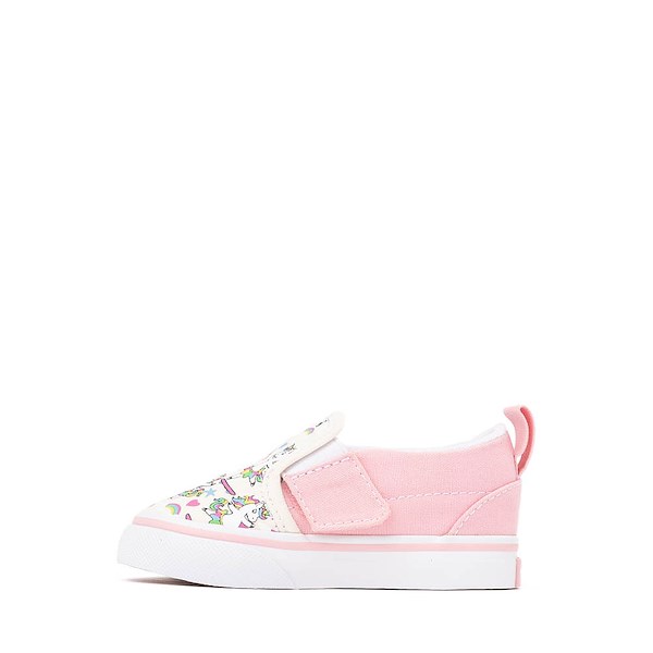 alternate view Vans Slip-On V Skateicorn Skate Shoe - Baby / Toddler - Marshmallow / PinkALT1