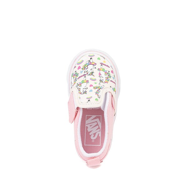 alternate view Vans Slip-On V Skateicorn Skate Shoe - Baby / Toddler - Marshmallow / PinkALT2