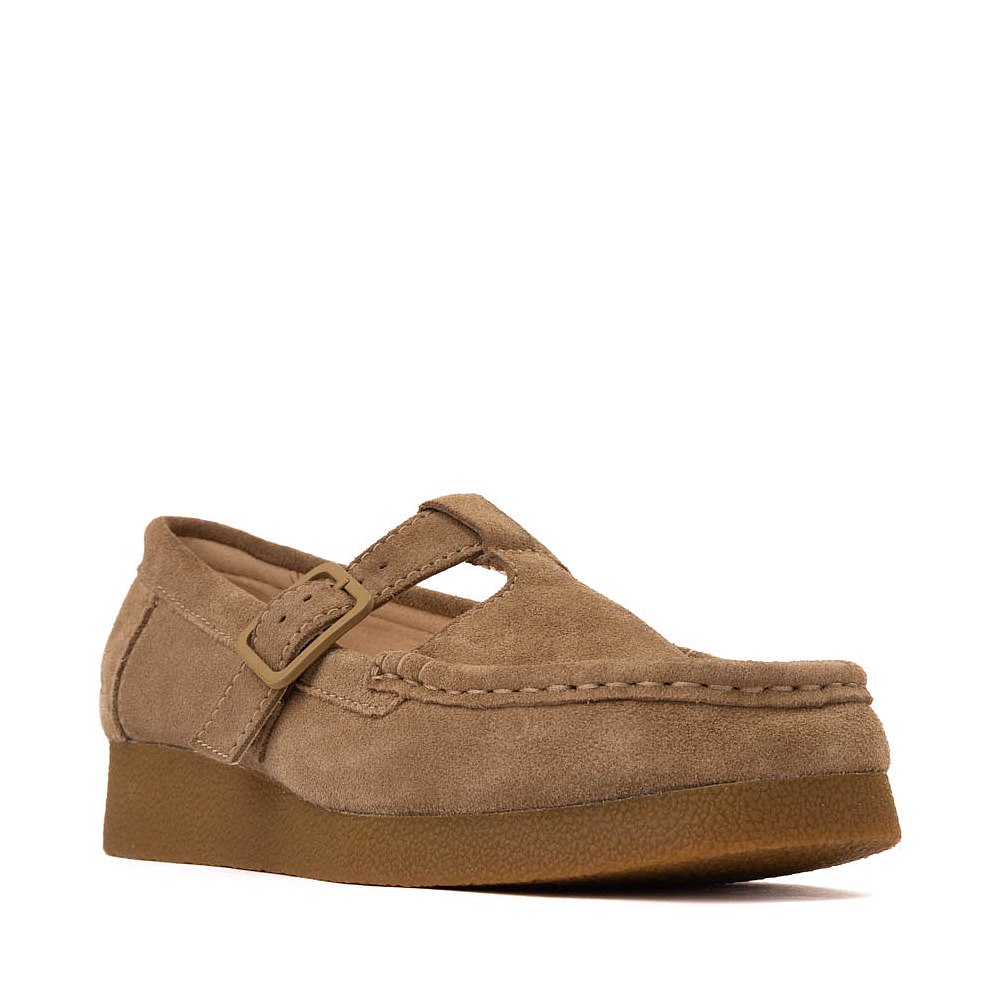 Clarks ワラビー　Dark Sand Womens Clarks Wallabee Evo T-Bar Mocassin - Dark Sand | Journeys