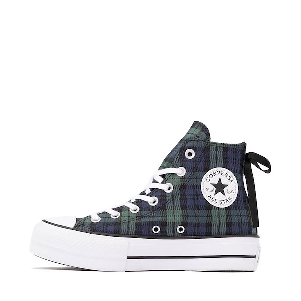 alternate view Womens Converse Chuck Taylor All Star Lift Plaid High-Top Sneaker - Navy / Branch OutALT1