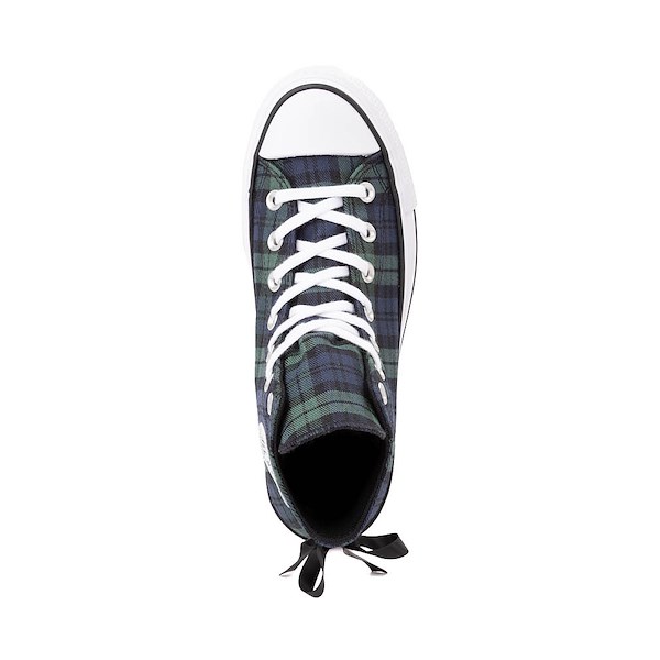 alternate view Womens Converse Chuck Taylor All Star Lift Plaid High-Top Sneaker - Navy / Branch OutALT2