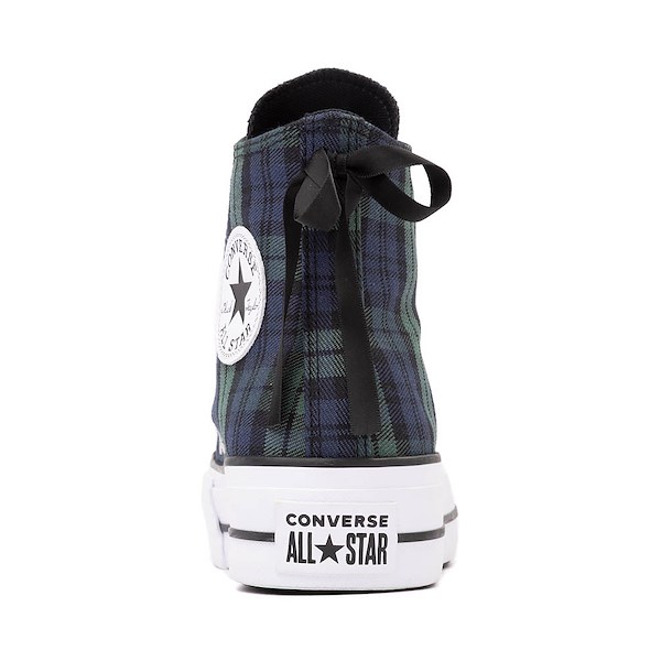 alternate view Womens Converse Chuck Taylor All Star Lift Plaid High-Top Sneaker - Navy / Branch OutALT4