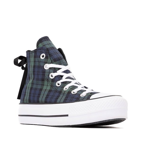 alternate view Womens Converse Chuck Taylor All Star Lift Plaid High-Top Sneaker - Navy / Branch OutALT5