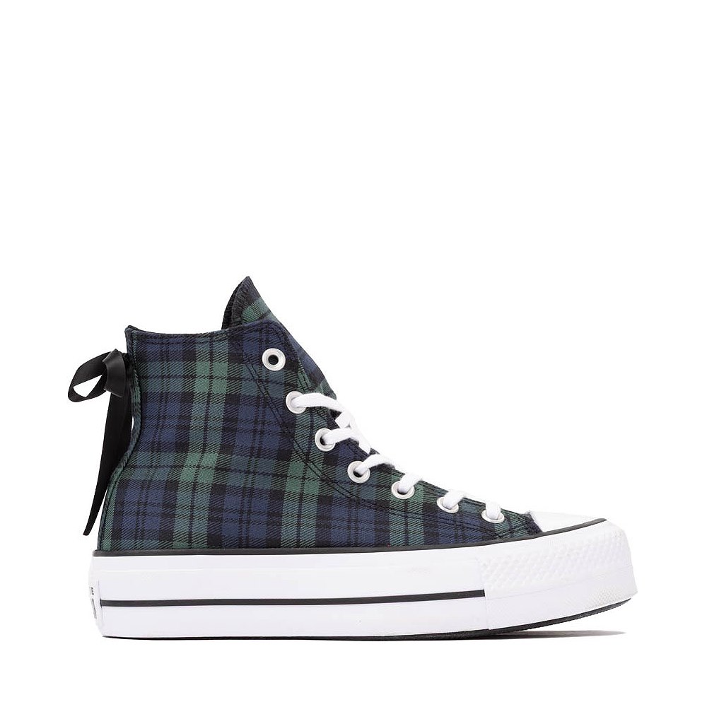 Womens Converse Chuck Taylor All Star Lift Plaid High-Top Sneaker - Navy / Branch Out