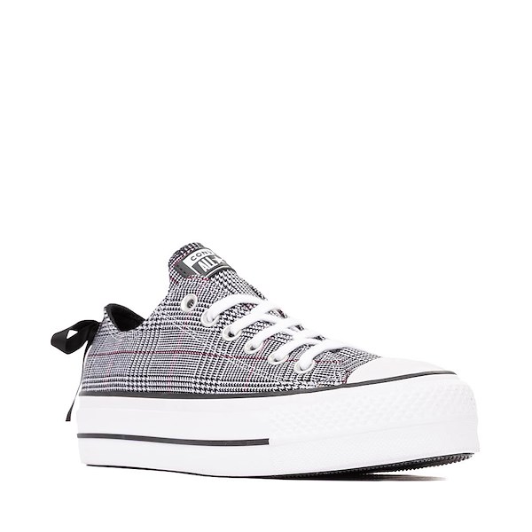 alternate view Womens Converse Chuck Taylor All Star Lift Plaid Low-Top Sneaker - Black / WhiteALT5