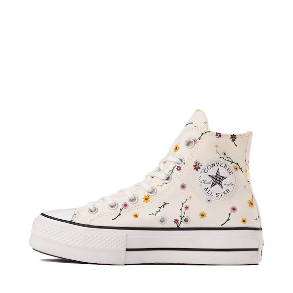 alternate view Womens Converse Chuck Taylor All Star Lift High-Top Sneaker - Egret / FloralALT1