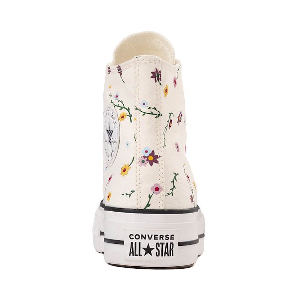 alternate view Womens Converse Chuck Taylor All Star Lift High-Top Sneaker - Egret / FloralALT4