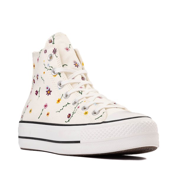 alternate view Womens Converse Chuck Taylor All Star Lift High-Top Sneaker - Egret / FloralALT5