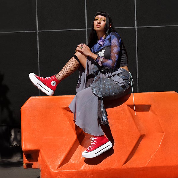 alternate view Converse Chuck Taylor All Star Lift Double Stack High-Top Sneaker - Black / WhiteALT1B