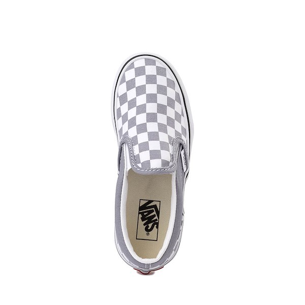 alternate view Vans Slip-On Checkerboard Skate Shoe - Little Kid - Tradewinds GreyALT2