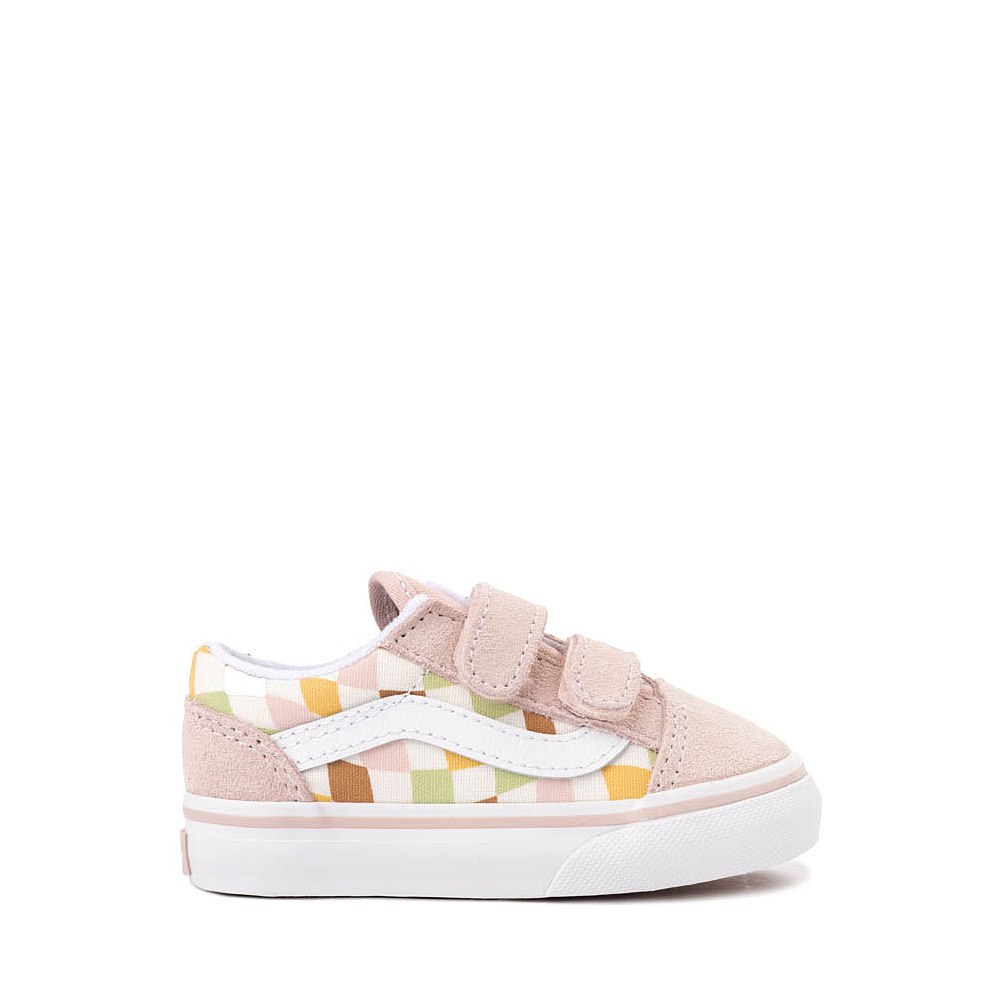 Vans Old Skool V Checkerboard Skate Shoe - Baby / Toddler - Pastel Multicolor