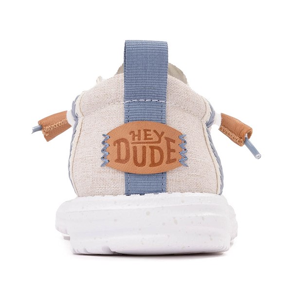 alternate view Mens HEYDUDE Wally Craft Linen Slip-On Casual Shoe - WhiteALT4
