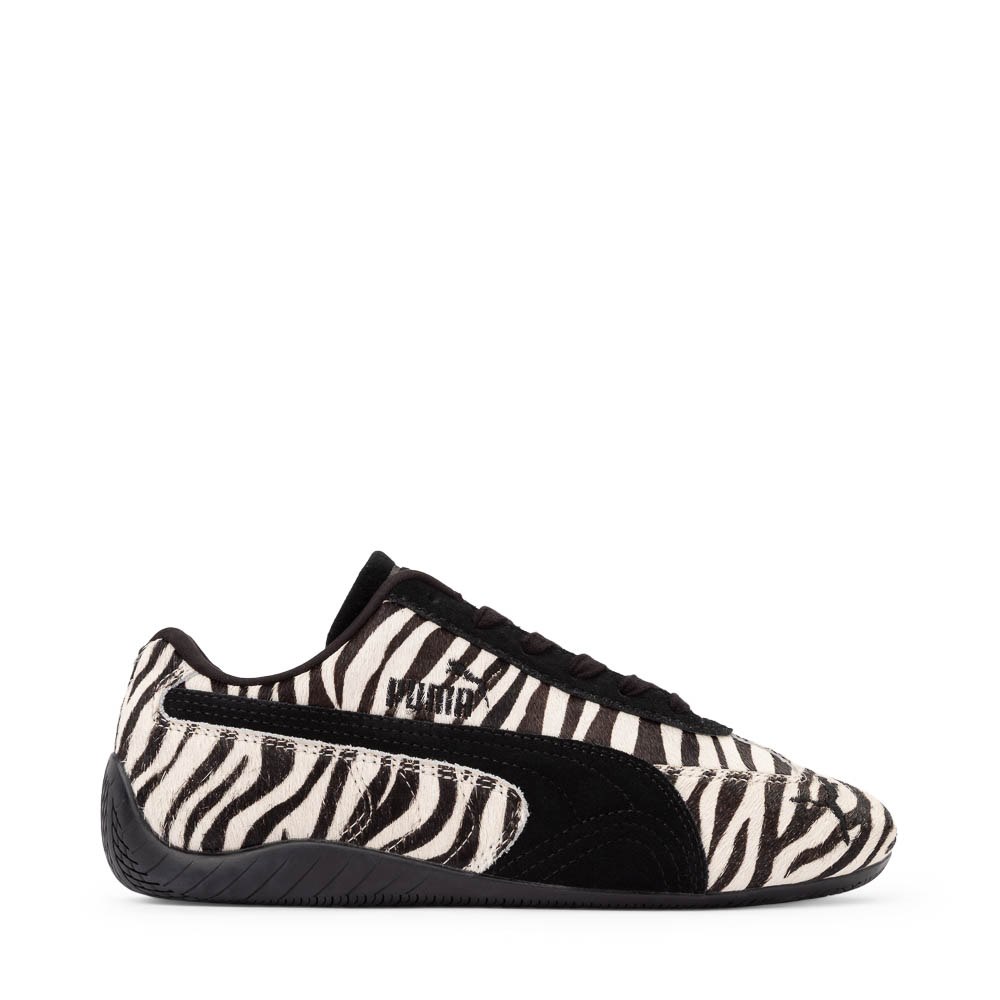 Womens PUMA Speedcat Zebra Athletic Shoe - Warm White / PUMA Black