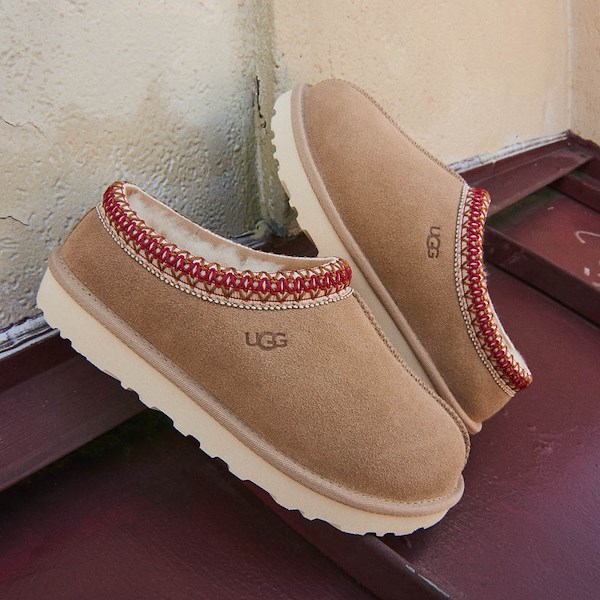 alternate view Womens UGG® Tasman II Slipper - Sand / Dark CherryHERO